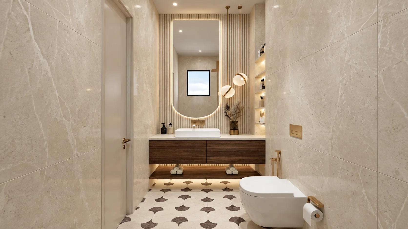 Maa Villa bathroom vanity at Baghban Greens Kanpur